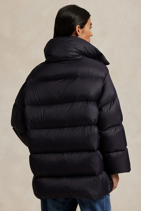 Péřová bunda Polo Ralph Lauren černá barva, zimní, 211971186