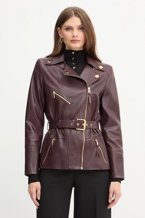 Кожено яке Elisabetta Franchi в бордо  GD50Z56E2