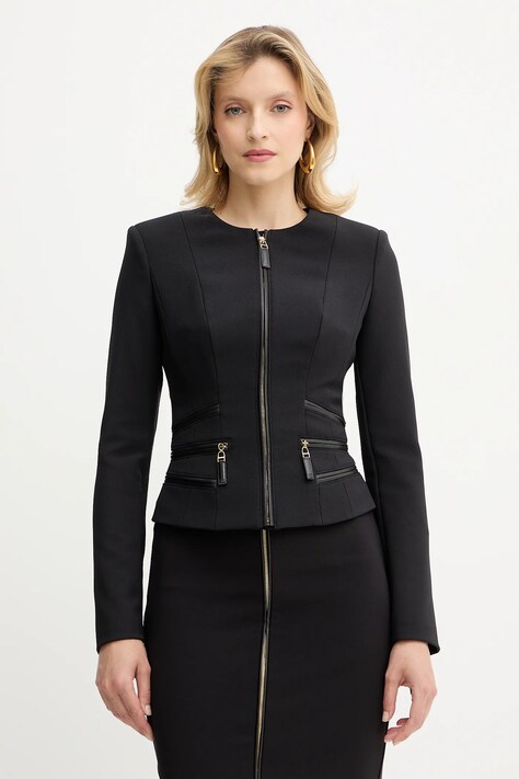 Elisabetta Franchi sacou culoarea negru, un singur rând de nasturi, uni, GI17356E2
