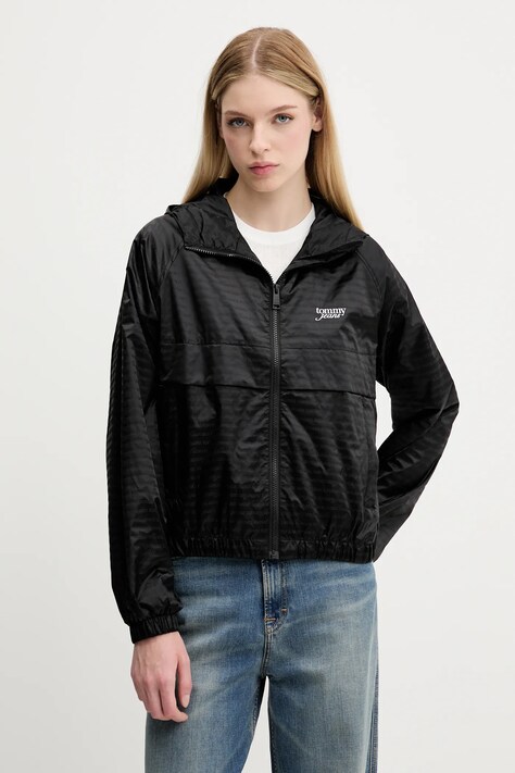 Jakna Tommy Jeans črna barva, DW0DW20952
