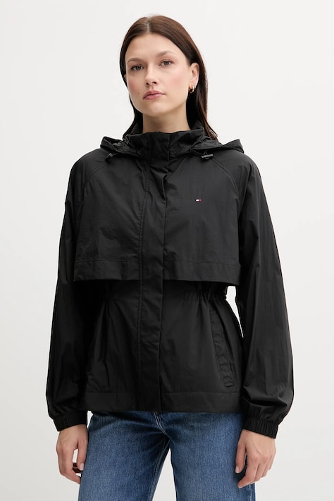 Μπουφάν Tommy Hilfiger χρώμα: μαύρο, WW0WW46444