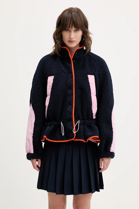 Stine Goya bluza polarowa 0 damska kolor granatowy z aplikacją SG-AW25-J058-2412