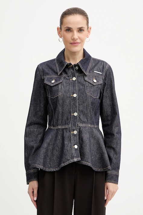 Jeans jakna Karl Lagerfeld mornarsko modra barva, A3W14001