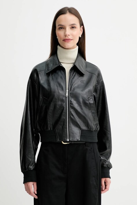 Яке Calvin Klein Jeans в черно преходен модел LV047C518G