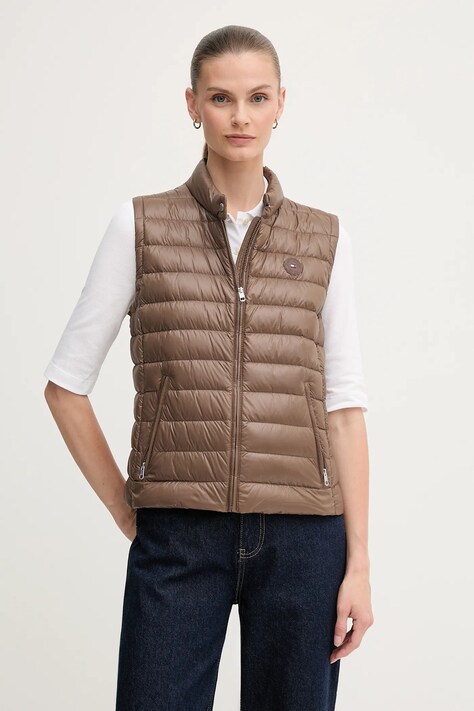 Tommy Hilfiger bezrękawnik puchowy kolor brązowy przejściowy WW0WW45499