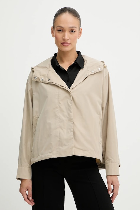 BOSS rövid kabát zöld, átmeneti, oversize, 50543245