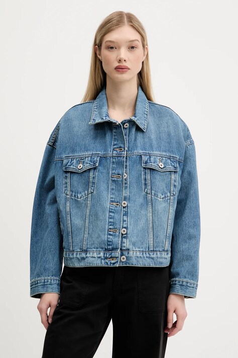 Hugo Blue geacă jeans de tranzitie, oversize, 50541559
