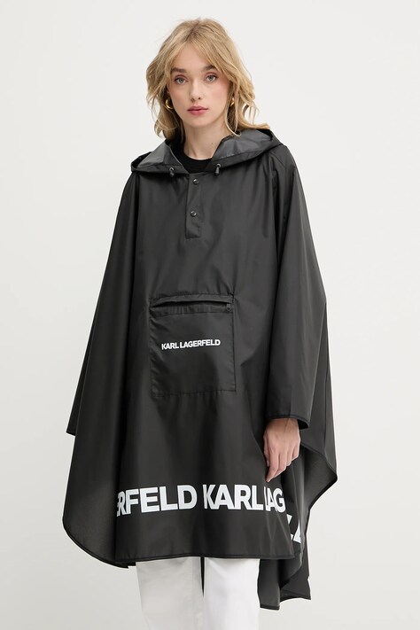 Karl Lagerfeld poncho culoarea negru, de tranzitie, oversize, A3W50105