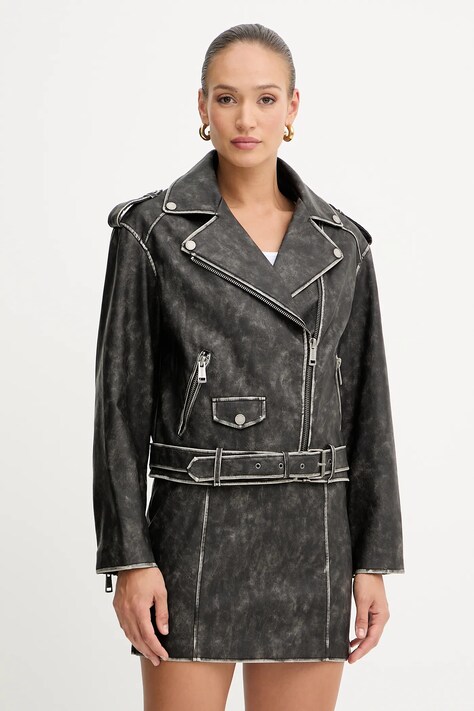 Guess ramoneska CHARLENE kolor czarny przejściowa oversize W5YL04 WHDI0