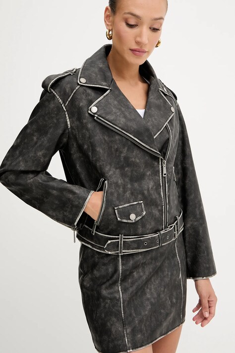 Guess ramoneska CHARLENE kolor czarny przejściowa oversize W5YL04 WHDI0