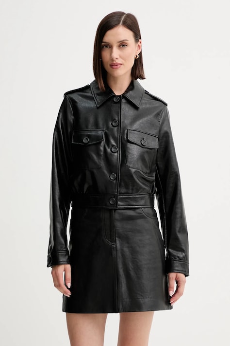 Μπουφάν Guess DORA χρώμα: μαύρο, W5YL35 WHGW0
