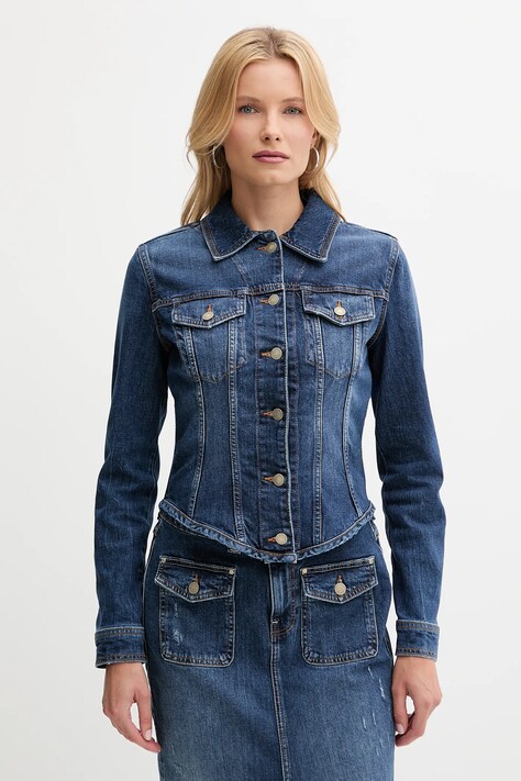 Джинсова куртка Guess ANNALISE колір синій перехідна W5YN49 D5QP4