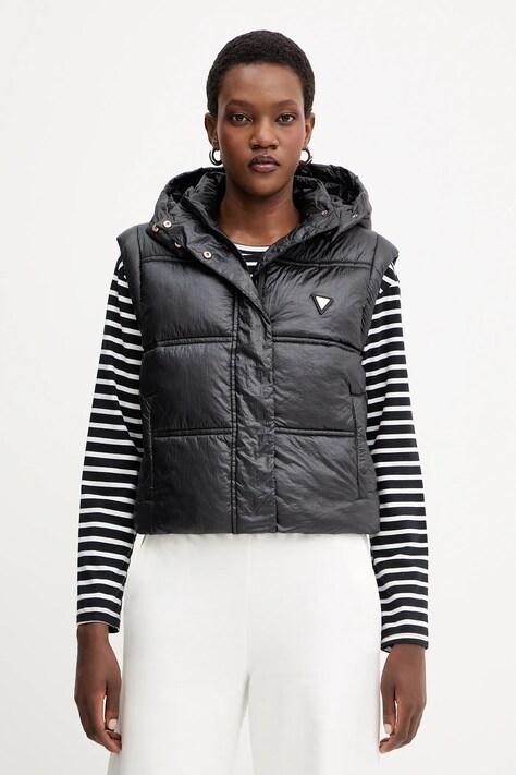 Guess vestă ERNESTINE culoarea negru, de iarnă, W5YL11 WHDO2