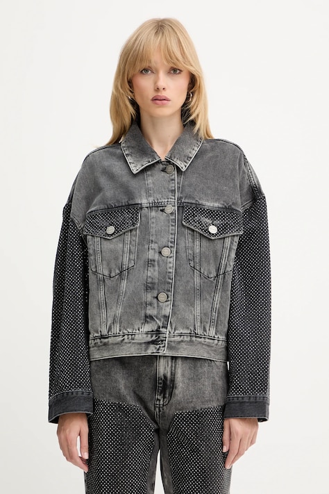Pinko geacă jeans culoarea gri, 104644 A2W4