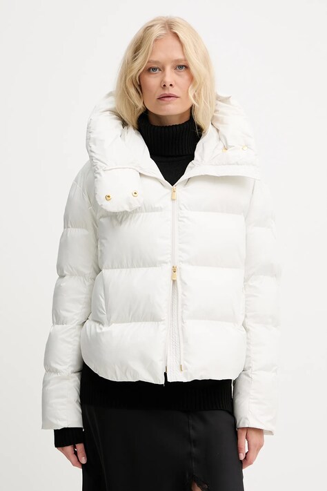 Pinko kurtka kolor beżowy zimowa oversize 101602 A2P6