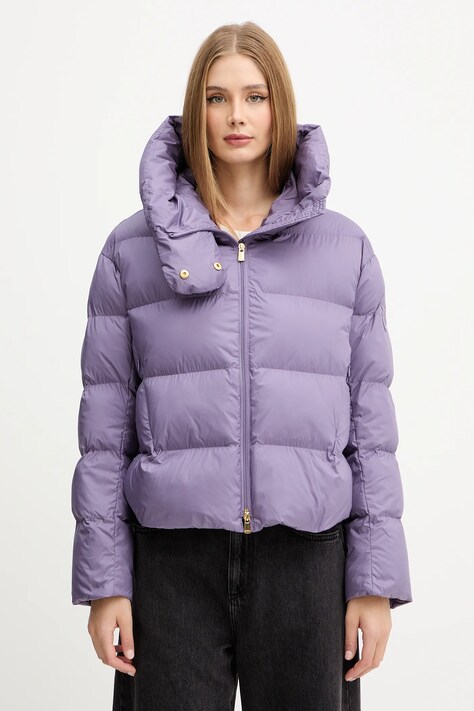 Pinko geacă culoarea violet, de iarnă, oversize, 101602 A2P6