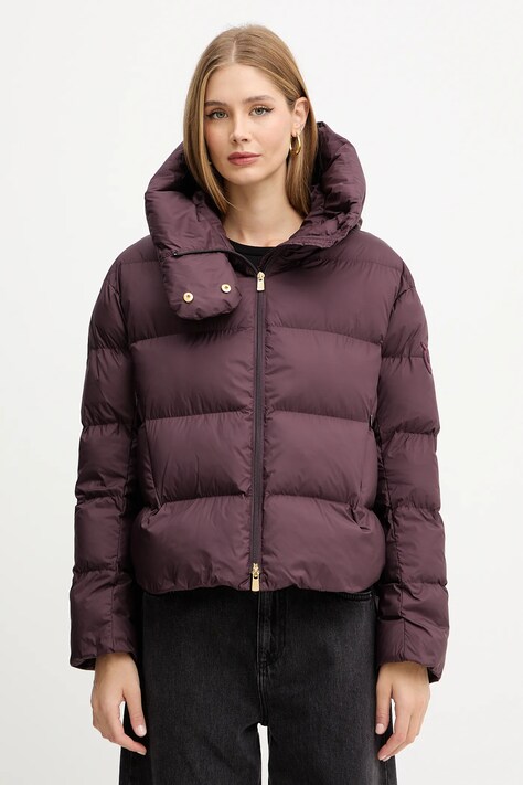 Pinko kurtka kolor bordowy zimowa oversize 101602 A2P6