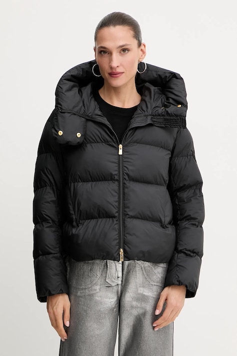 Bunda Pinko čierna farba, zimná, oversize, 101602 A2P6