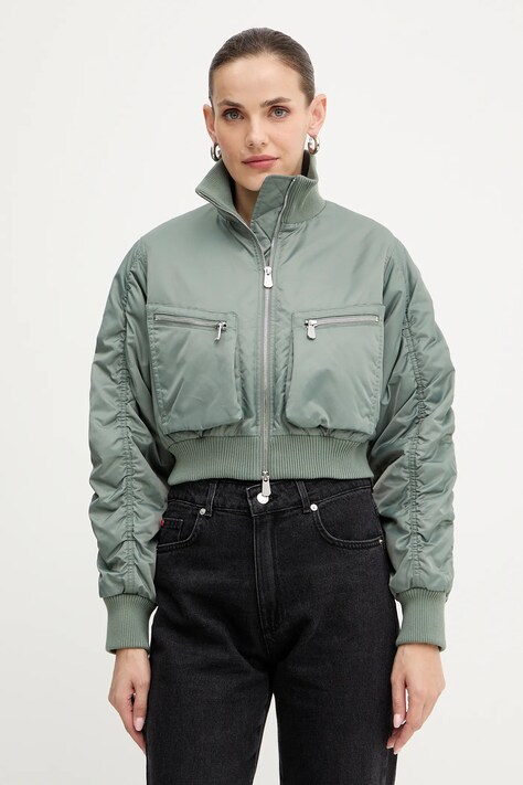 Pinko geacă bomber culoarea verde, de iarnă, 105339 A2OI