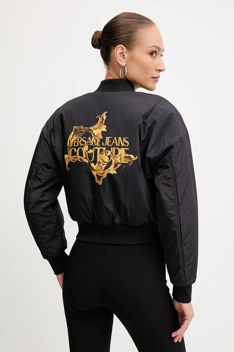 Versace Jeans Couture kurtka bomber dwustronna kolor czarny zimowa 79HASDP9 CQSP0