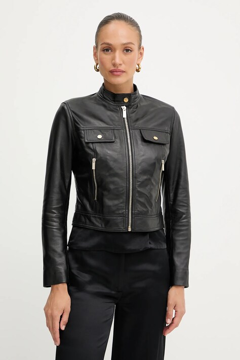 Marciano Guess kurtka skórzana LANA kolor czarny przejściowa 5YGL09 7345A