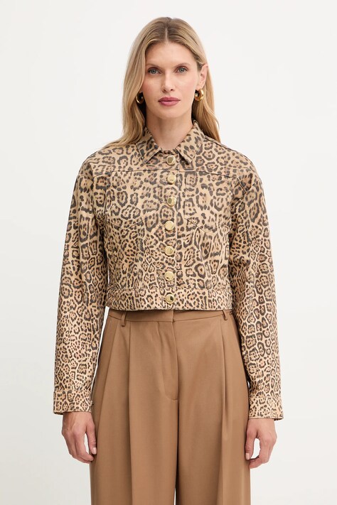 Marciano Guess kurtka jeansowa EDDA kolor brązowy przejściowa 5YGN14 7362A