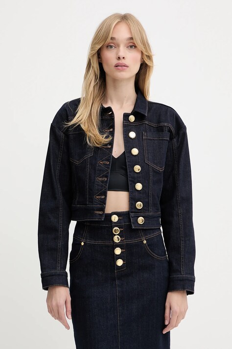 Marciano Guess kurtka jeansowa KYLIE kolor granatowy przejściowa oversize 5YGN10 7347A