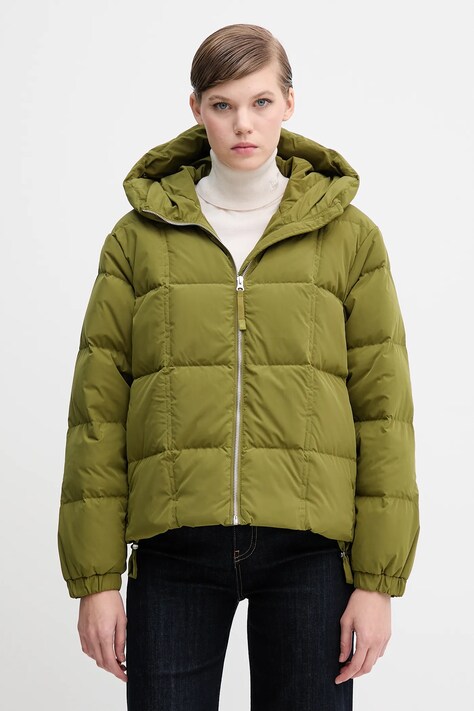 Пухова куртка United Colors of Benetton колір зелений зимова oversize 22T6DN086