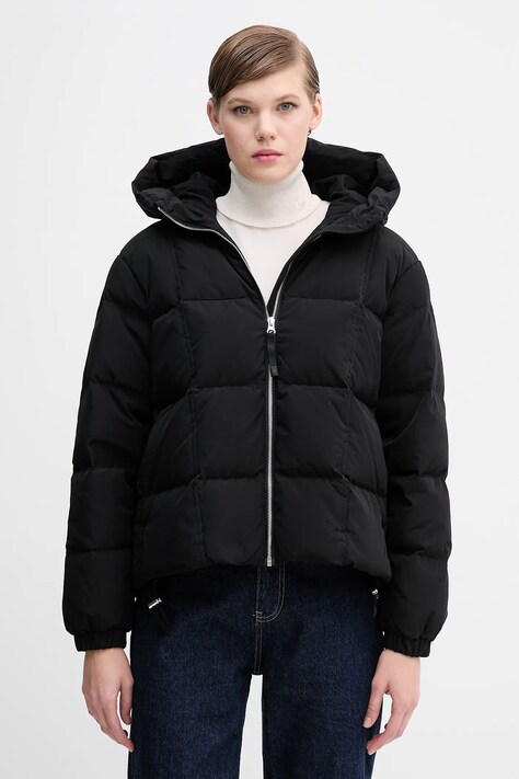 Пухова куртка United Colors of Benetton колір чорний зимова oversize 22T6DN086