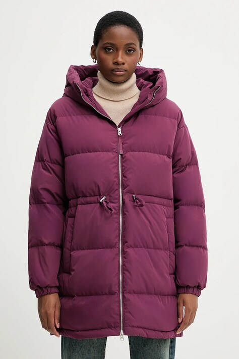 United Colors of Benetton kurtka puchowa kolor fioletowy zimowa oversize 22T6DN087