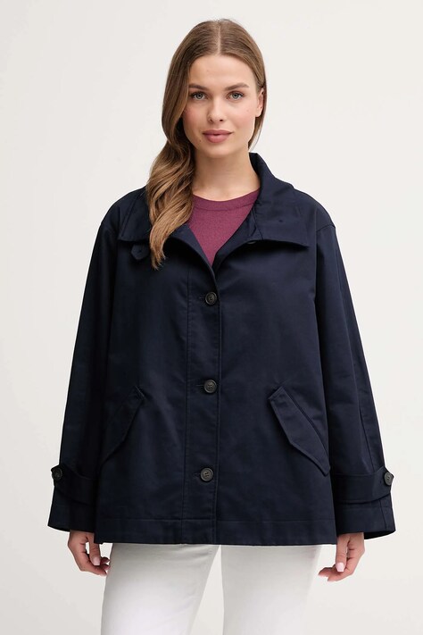 United Colors of Benetton kurtka bawełniana kolor granatowy przejściowa oversize 2QJYDN07Y