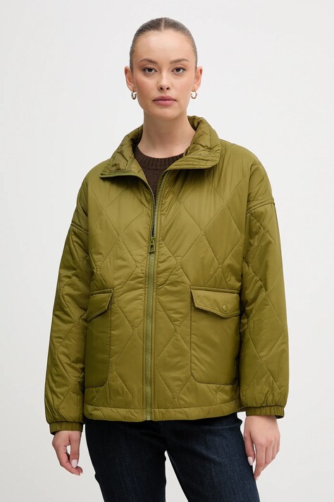 Bunda United Colors of Benetton zelená barva, přechodná, oversize, 2YRYDN080