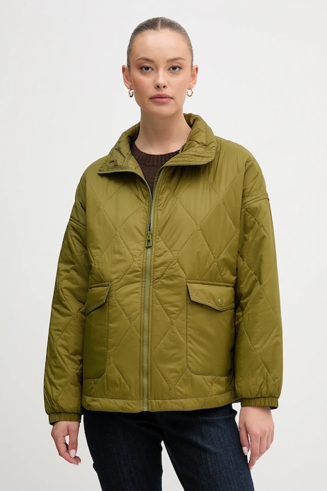 Bunda United Colors of Benetton zelená barva, přechodná, oversize, 2YRYDN080