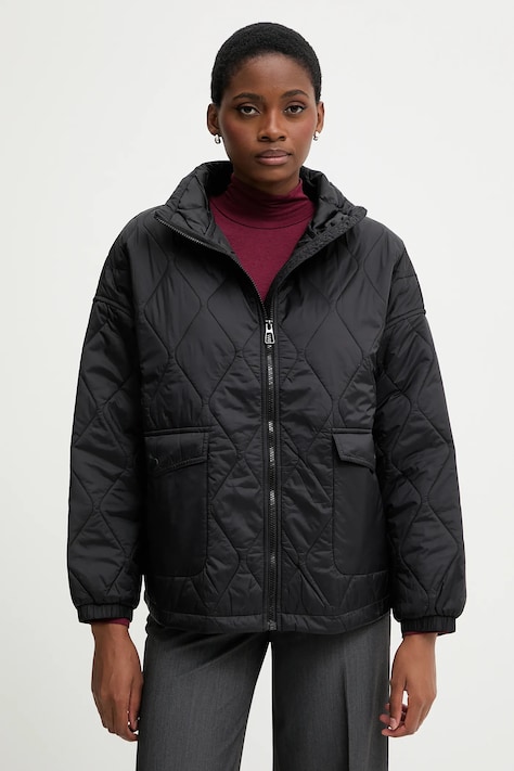 Куртка United Colors of Benetton колір чорний демісезонна oversize 2YRYDN080