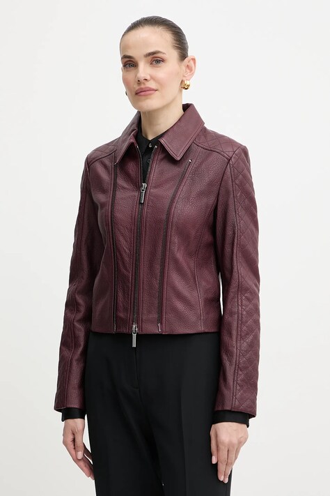 Armani Exchange kurtka skórzana kolor bordowy przejściowa XW000654 AF16212