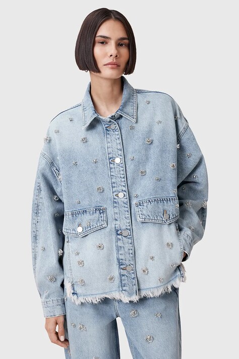 AllSaints geacă de blugi din bumbac HETTIE de tranziție, oversize, W106PC