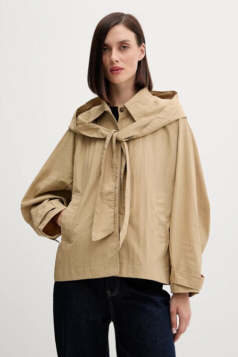 Hoss Intropia kurtka kolor zielony przejściowa oversize 5452469