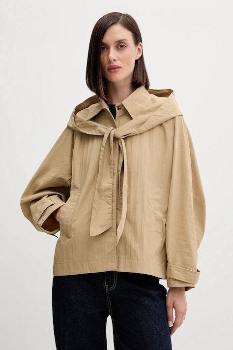 Hoss Intropia kurtka kolor zielony przejściowa oversize 5452469