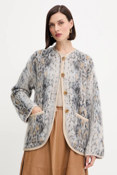Forte Forte płaszcz z wełną kolor szary 14164.my.coat