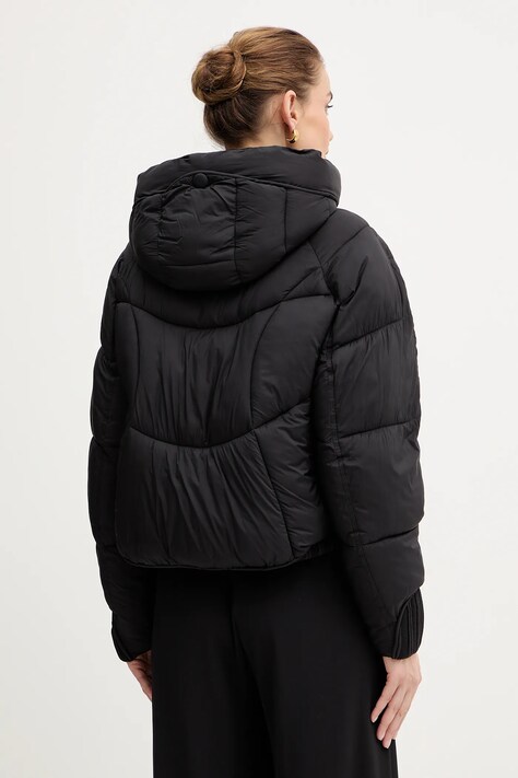 Fracomina kurtka kolor czarny zimowa oversize FJ25WC3002O42301