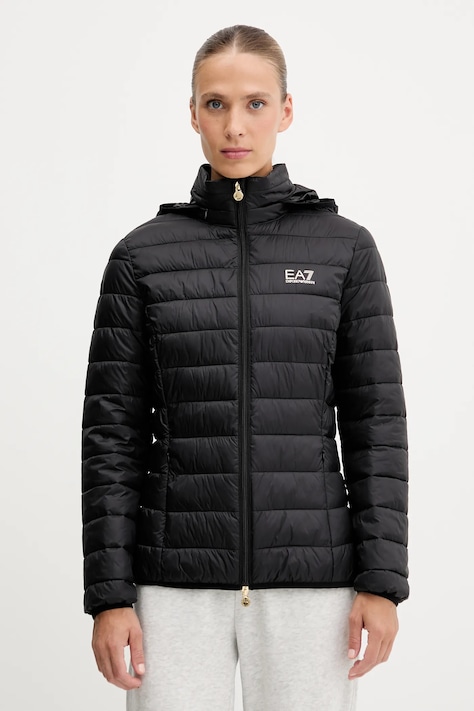 Bunda EA7 Emporio Armani čierna farba, prechodná, AF12477.7W000473