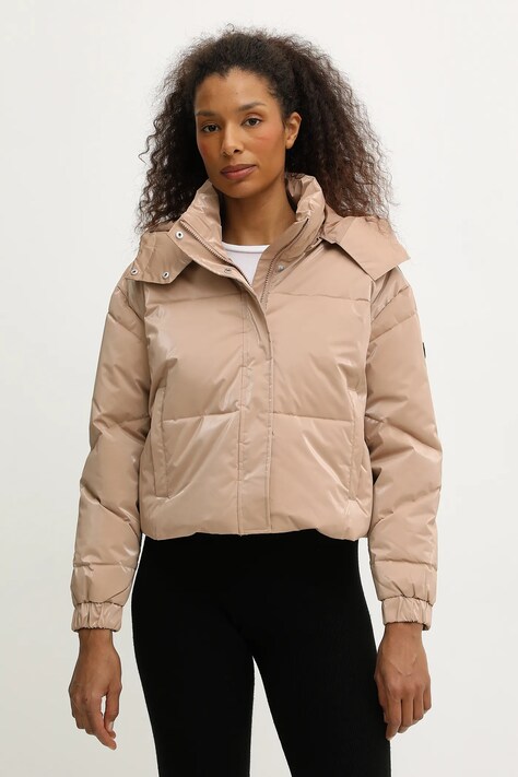 Bunda EA7 Emporio Armani oranžová barva, zimní, oversize, AF14805.7W000808