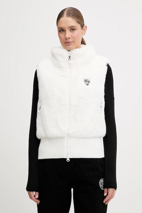 EA7 Emporio Armani bezrękawnik kolor biały przejściowy AF14797.7W000790