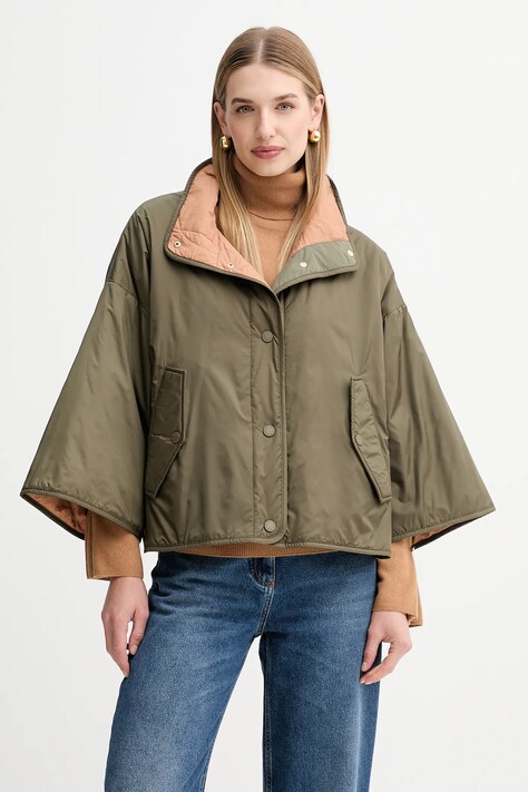 Weekend Max Mara kurtka dwustronna RONCO kolor zielony przejściowa oversize 2525486011600