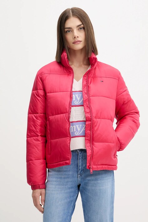 Tommy Jeans kurtka kolor różowy zimowa DW0DW21619