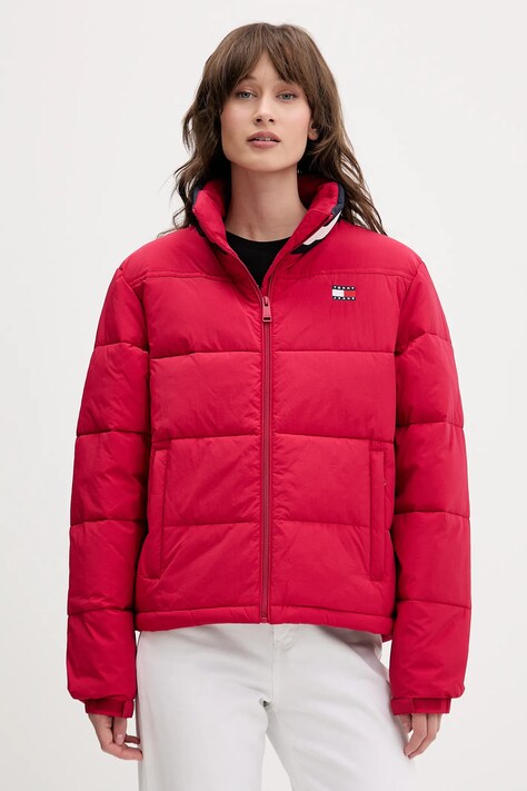 Tommy Jeans kurtka kolor bordowy zimowa DW0DW21621