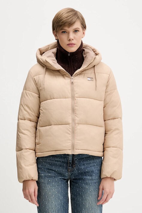 Μπουφάν Tommy Jeans χρώμα: μπεζ, DW0DW21625