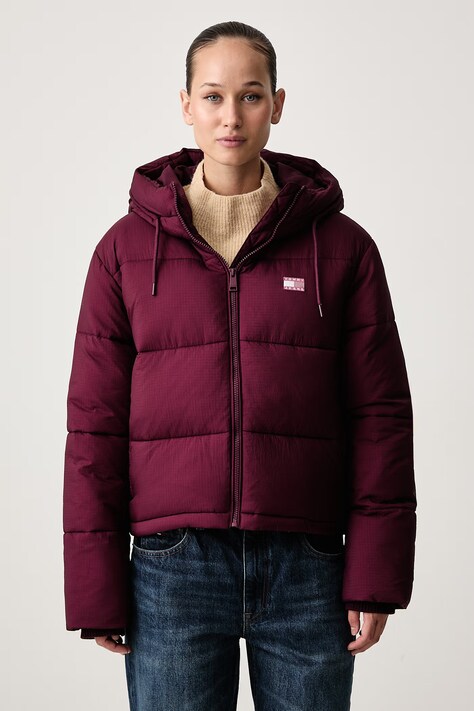Tommy Jeans Prešita jakna ženska bordo DW0DW21625