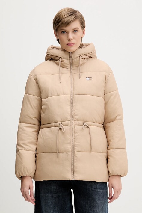 Μπουφάν Tommy Jeans χρώμα: μπεζ, DW0DW21626