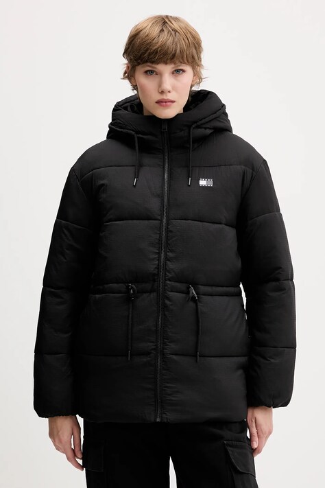 Tommy Jeans kurtka kolor czarny zimowa oversize DW0DW21626